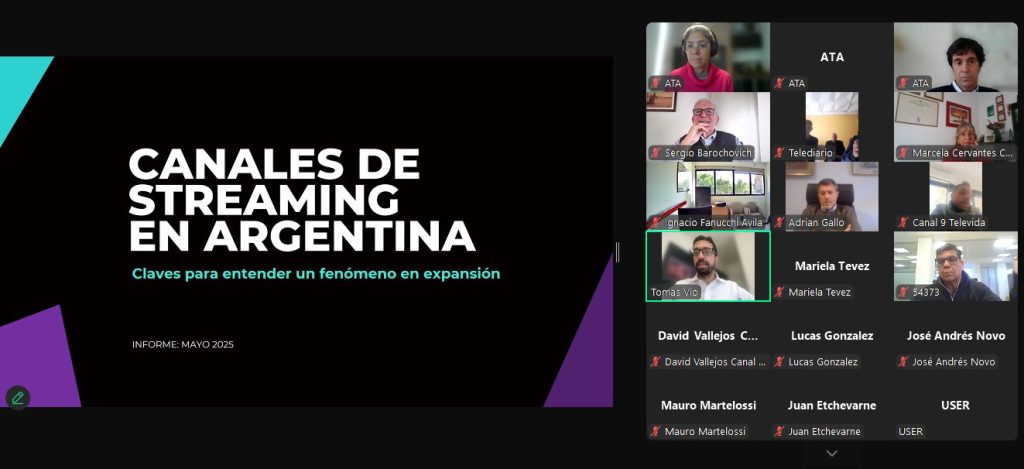 Presentación a cargo de Tomas Vio sobre «Canales de streaming en Argentina: claves para entender un fenómeno en expansión».